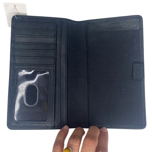 Fossil Black Leather Executive Travel Organizer Wallet - Picture 3 of 10